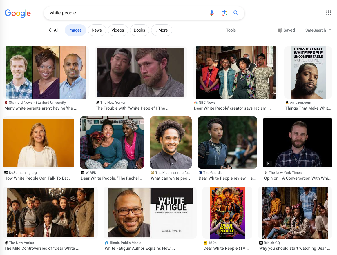 Google image search for 'white people'